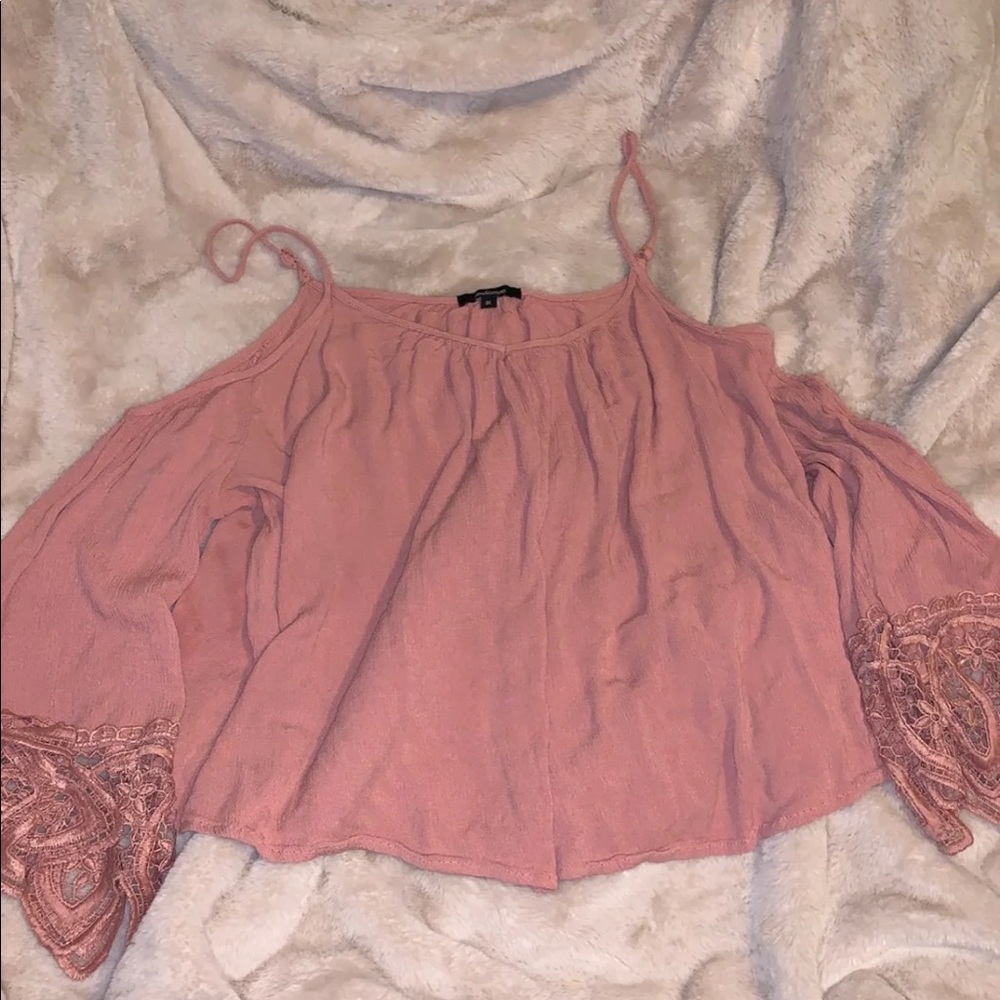 Beautiful Blush Pink Cold Shoulder Top